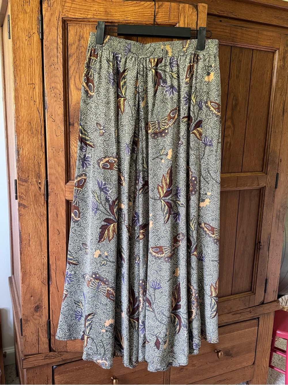 100% Silk Maxi Skirt Cottagecore